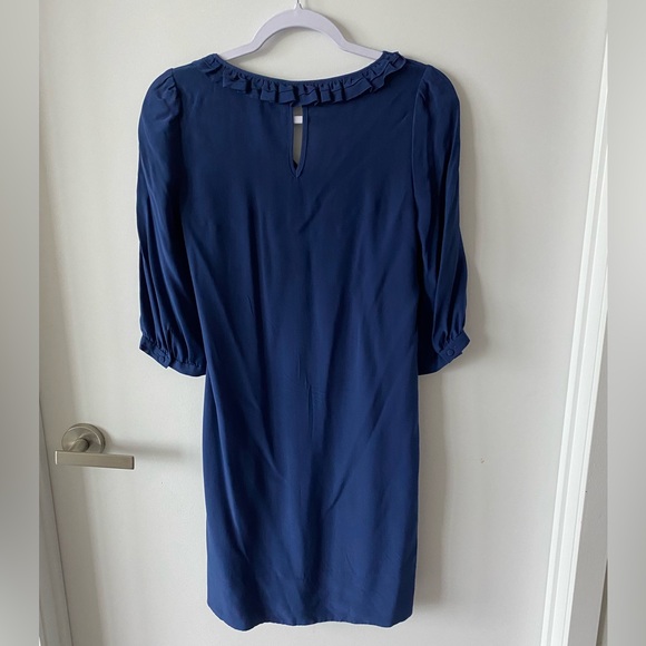 100% silk navy dress with pockets - Picture 2 of 9